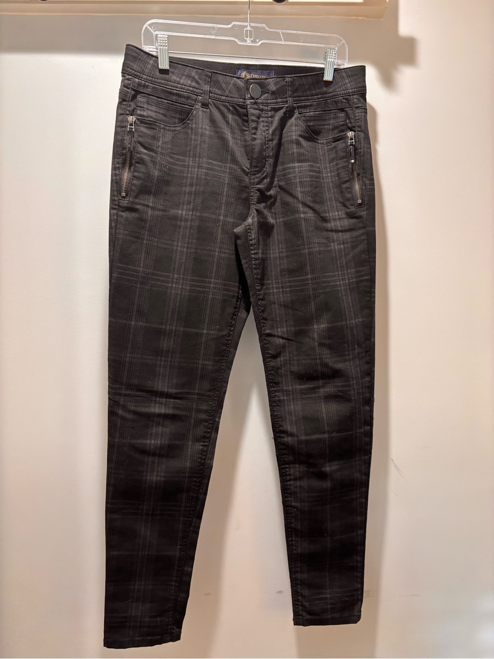 Democracy Slim Plaid Black Jeans